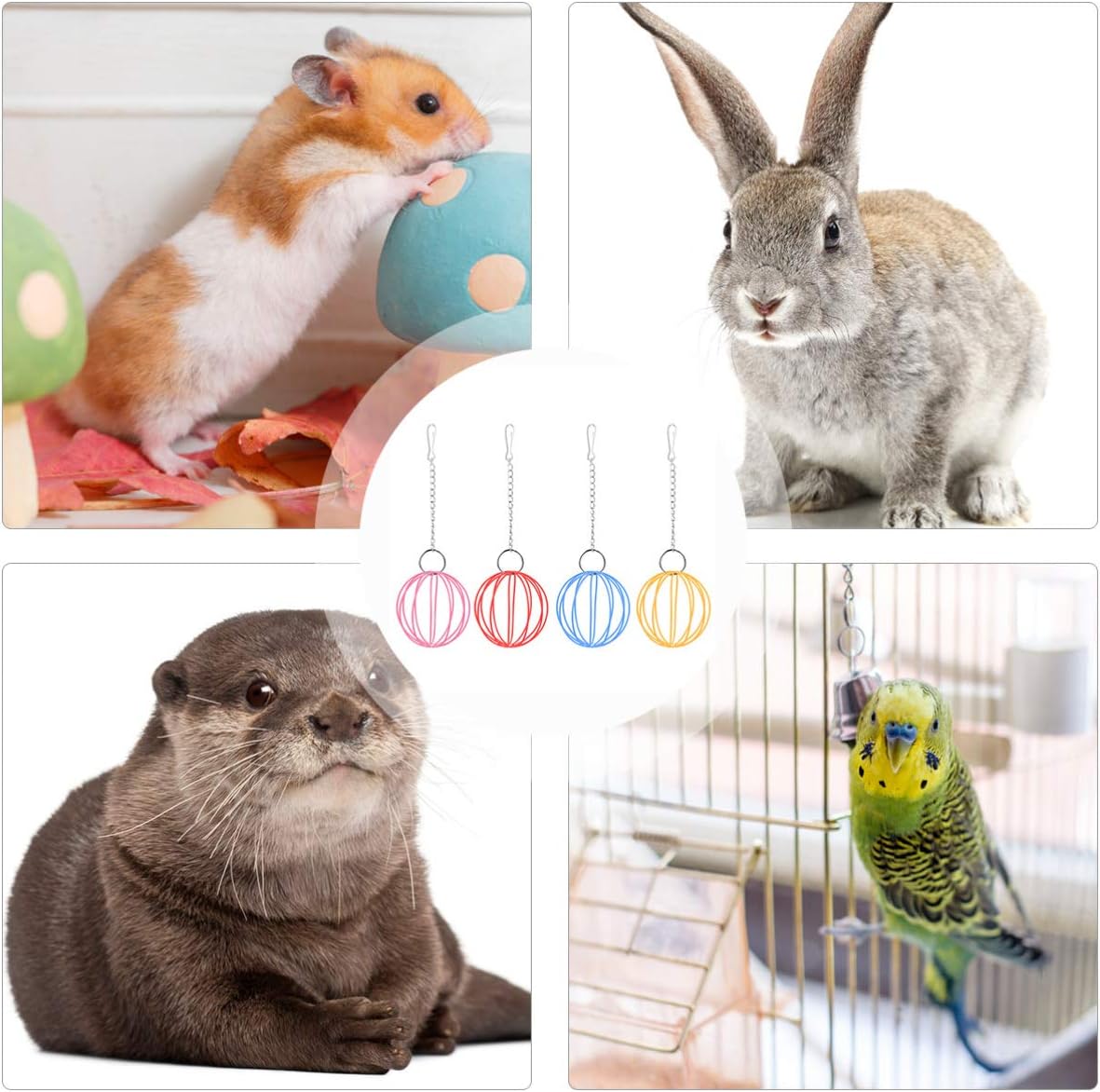 Mipcase 12pcs Hamster Feeding Set Hanging Pendant Toy for Hamster Play and Enrichment Creative Pet Feeder for Animals Random Colors