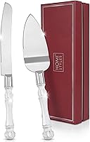 Vista 14 de Homi styles Juego de 2 cuchillos y servidores negros para tartas, cortador de pasteles y espátula, servidor de pasteles y cuchillos con agarre