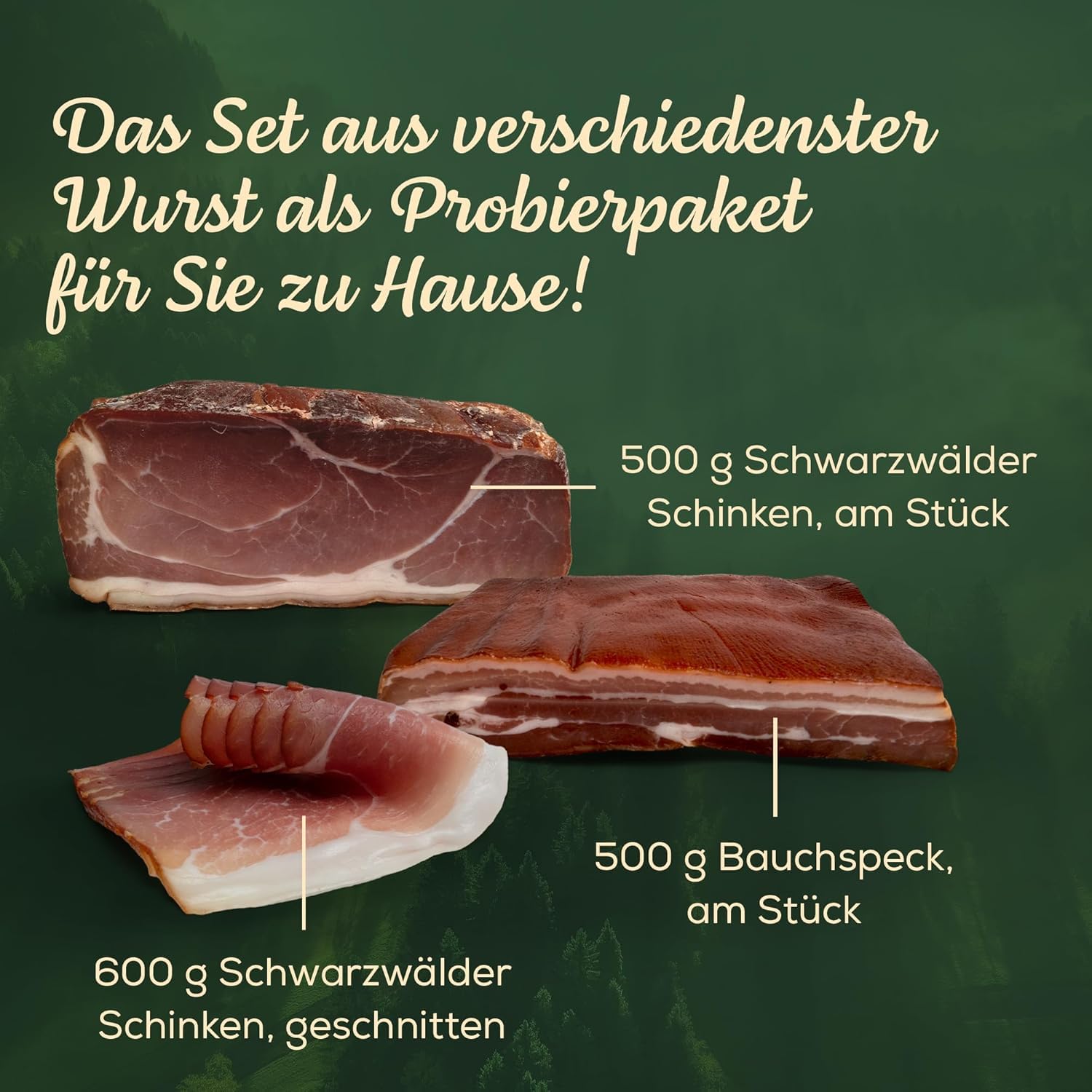 Schwarzwald Maxi Spar XXL Sortiment - 12-teiliges Set mit Dosenwurst, Bauernwurst, Schinken, Landjäger, scharfe Wurst - Paket für den Vorratsraum