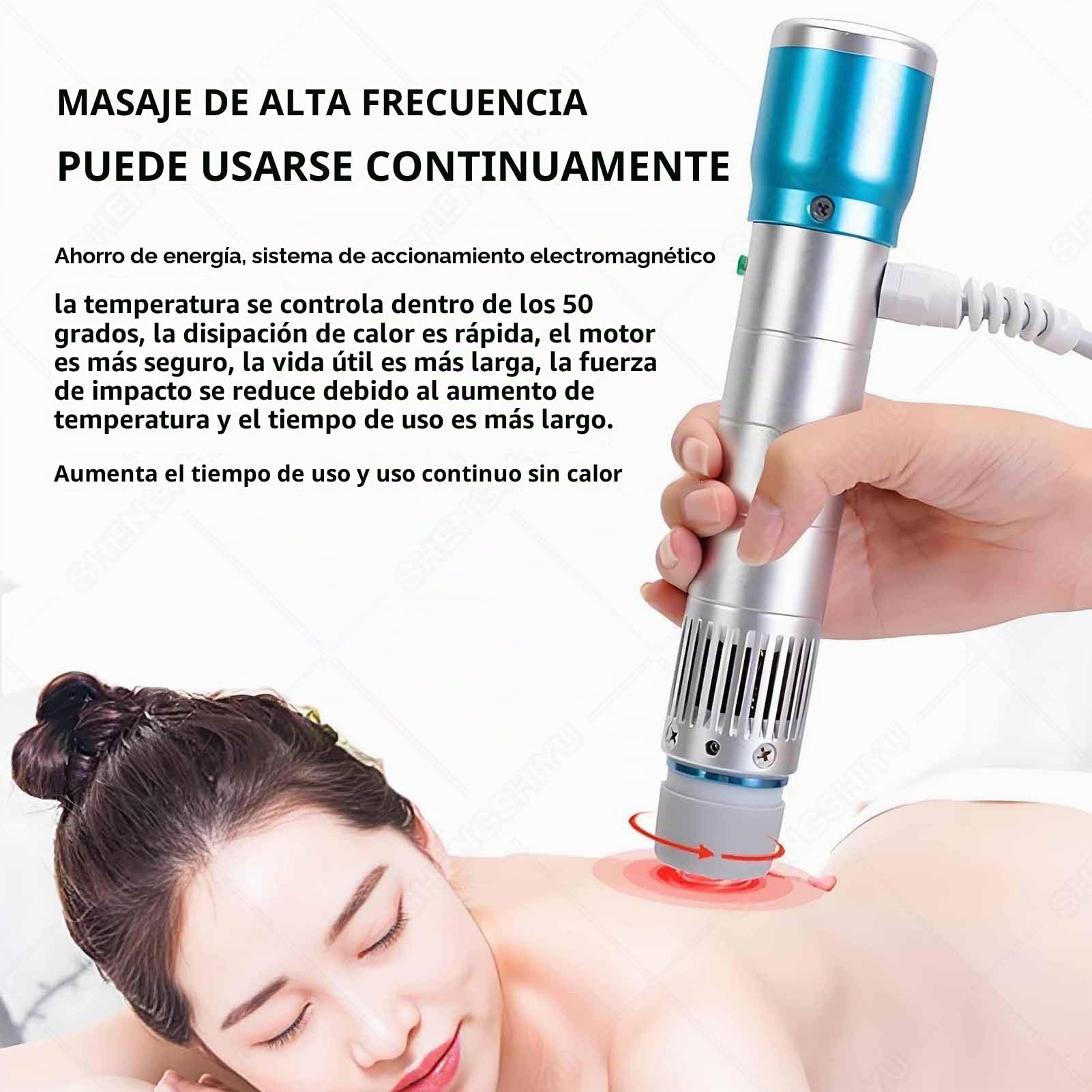 Máquina de Terapia con Ondas de Choque,Máquina de Terapia Muscular con Ondas de Choque Extracorpóreas Dispositivo de Tratamiento Ed de Energía con 7 Cabezales Masaje