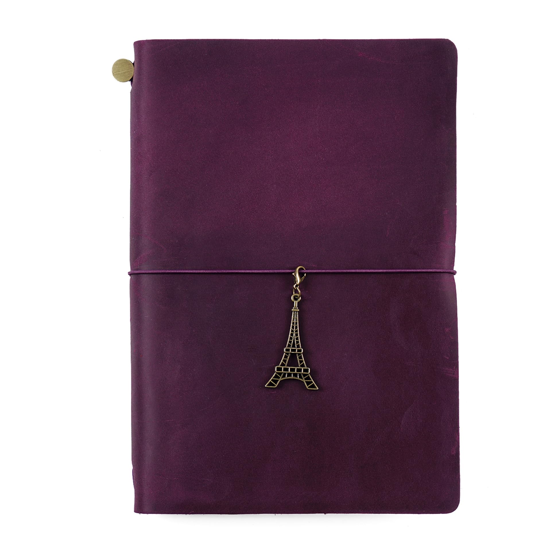 AIGUONIU Genuine Leather TN Travel Notebook Protective Cover Journal Sketchbook Planner Agenda Diary Personal Organizers Noteboo (Purple A5)