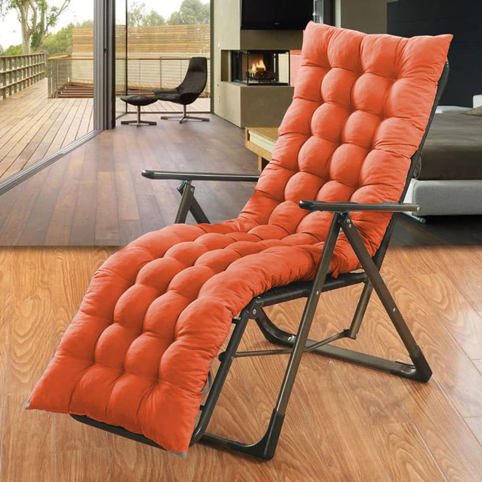 Extra Thick Sun Lounger Cushion Sunlounger Cushion Only Soft and Comfy Bench Chair Cushion Padded Rocking Chair for Garden Patio Balcony Bay Window (Orange,80 * 40)