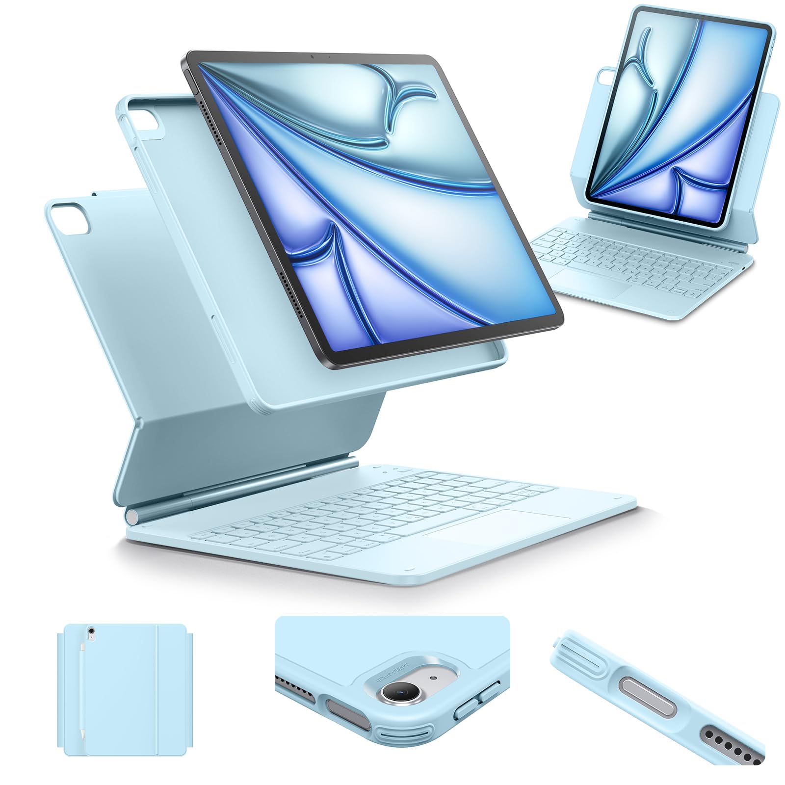 パソコン ipad air Amazon.com: ESR for iPad Air 13 Inch Case Keyboard M4/M3/M2 (2026