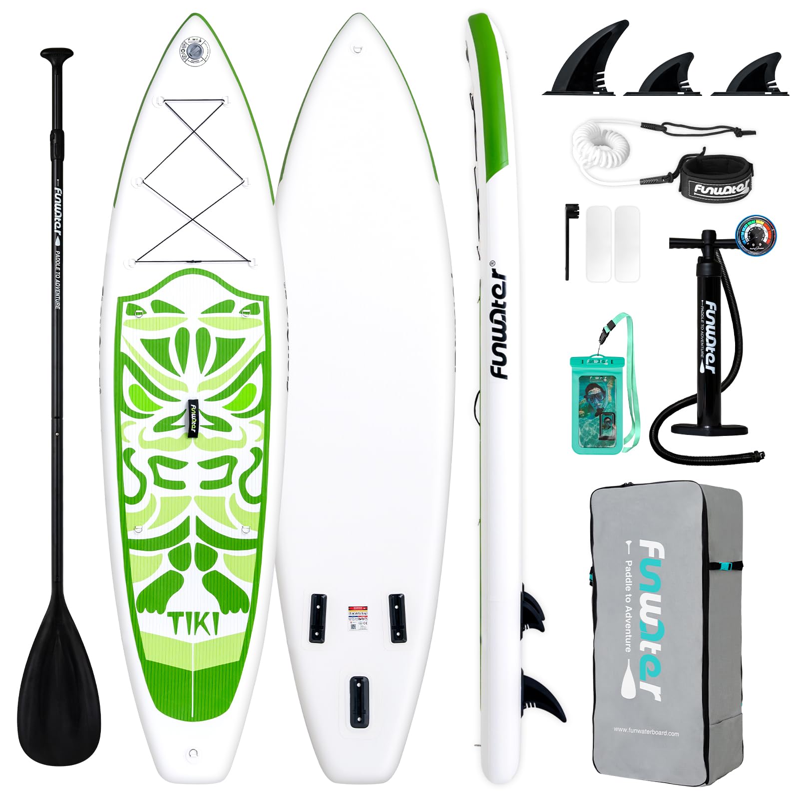 FunWater Inflatable Ultra-Light Stand Up Paddle Board for All Skill Levels with Premium SUP Paddleboard Accessories,Non-Slip Comfort Deck for Youth &