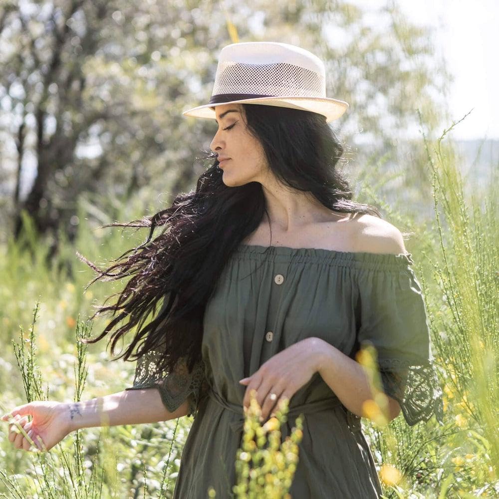 American Hat Makers Tuscany Firm Straw Fedora Hat | Handcrafted, Stylish & Durable | UPF 50 UV Protection for Men & Women