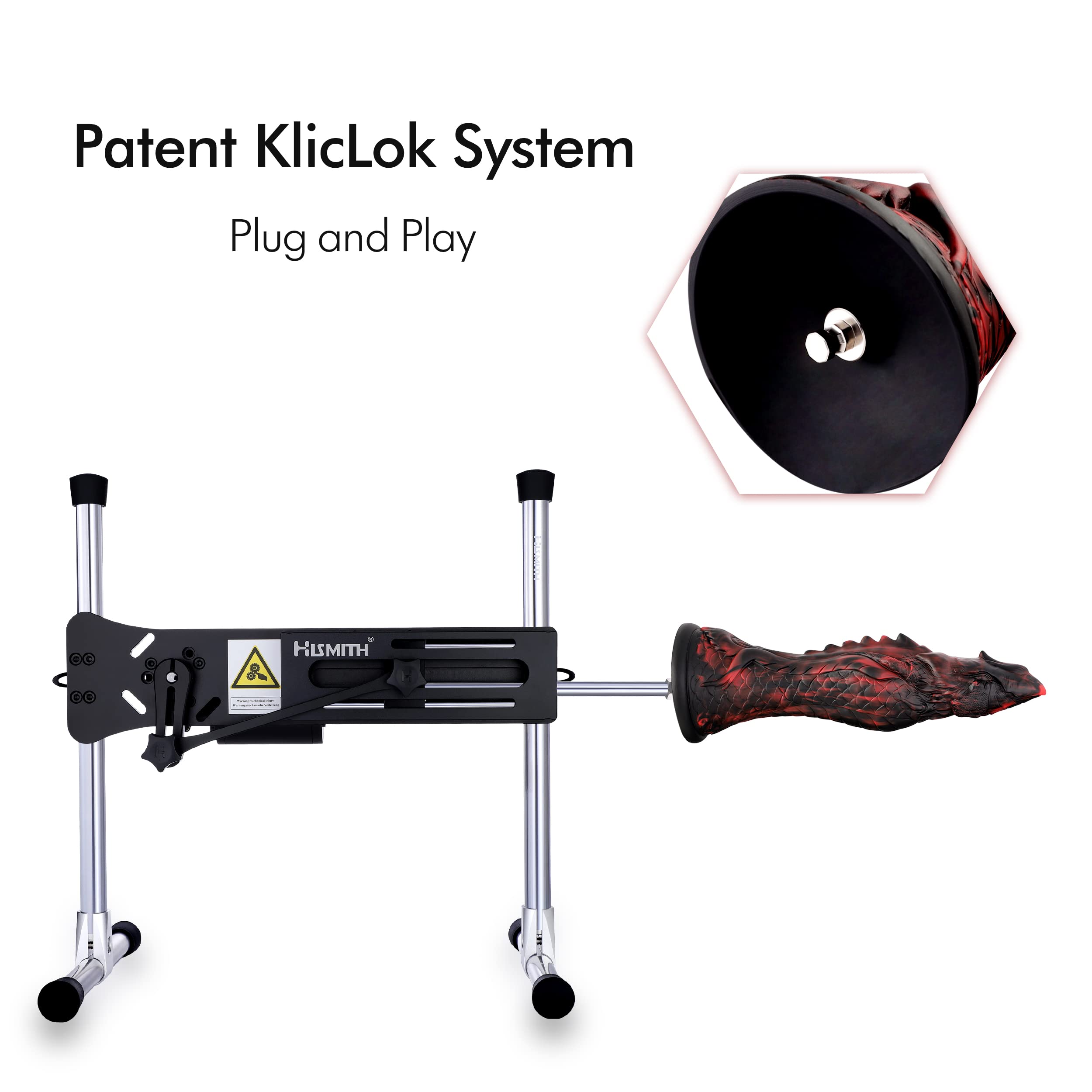 Hismith with KlicLok System, 7.8ā Insertable Length - 2.26 Max Width, Tapered Anal Sex Toy for Sex Machine: 10.2ā Silicone Dildo