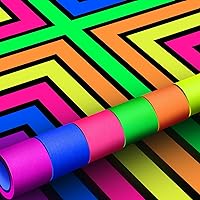 Vista 11 de Whaline Cinta de tela Gaffer de neón de 6 colores, cinta fluorescente de luz negra UV para fiestas UV (0.6 pulgadas x 16.5 pies)