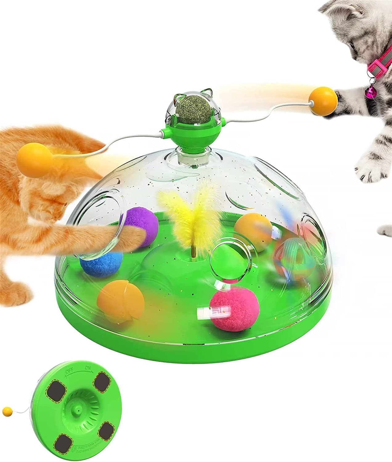 Interaktives Katzenspielzeug Mit Vogelgeräuschen - Aufladbar & Mit Katzenminze