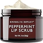 Brooklyn Botany Lip Scrub Exfoliator 1 oz - Lip Moisturizer for Dry Lips and Chapped Lips - Gentle Lip Exfoliator for Smooth and Brighter Lips - Peppermint Flavor