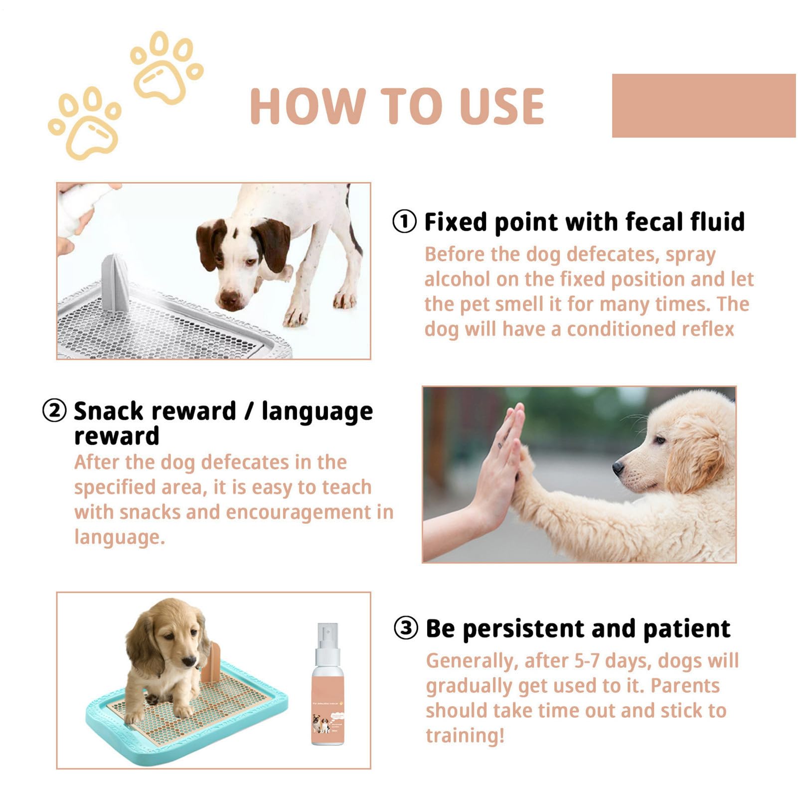 Spray d'apprentissage de la propreté pour chien, parfum naturel, 1 pièce, spray d'apprentissage de la propreté, attractif pour pipi pour animaux domestiques, application facile ciblée, pour tapis ou