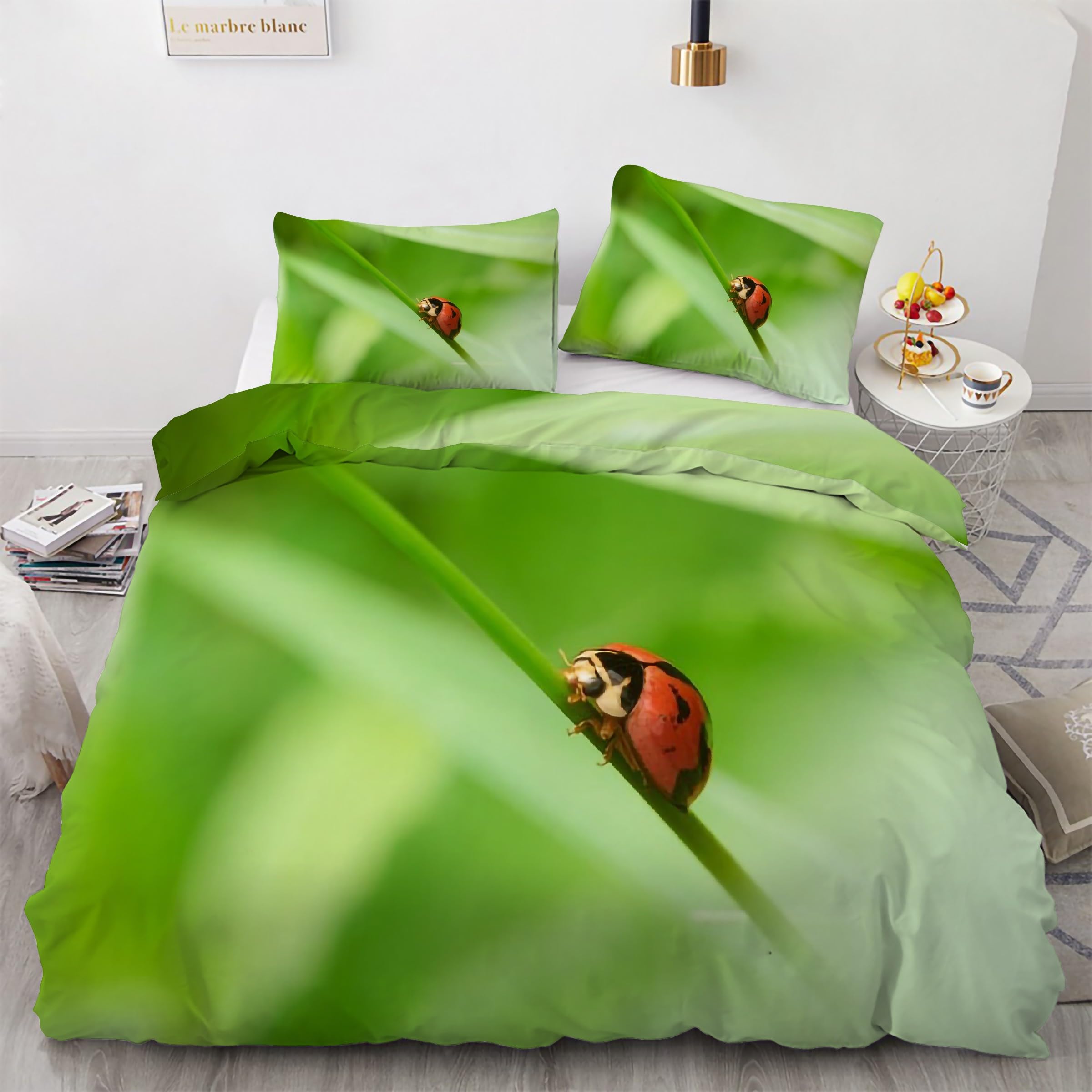 Parure de lit coccinelle 240 x 260 en microfibre douce avec zip