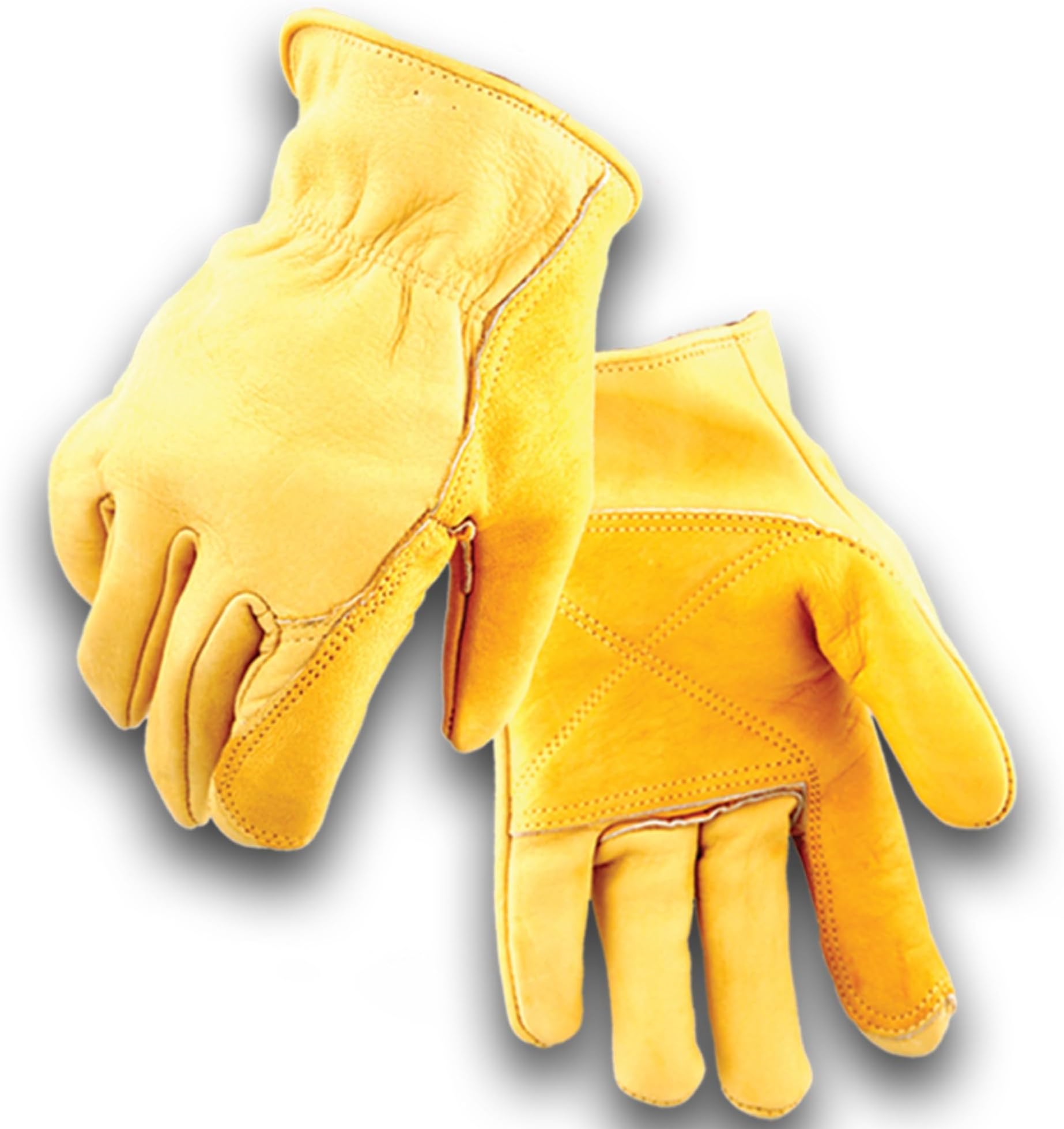 Iron Fencer Leather Work Glove- 207 X-Large Cowhide Leather Fencing Gloves for Men Heavy Duty Double Palm, Guantes de Trabajo, Ranch, 207XL