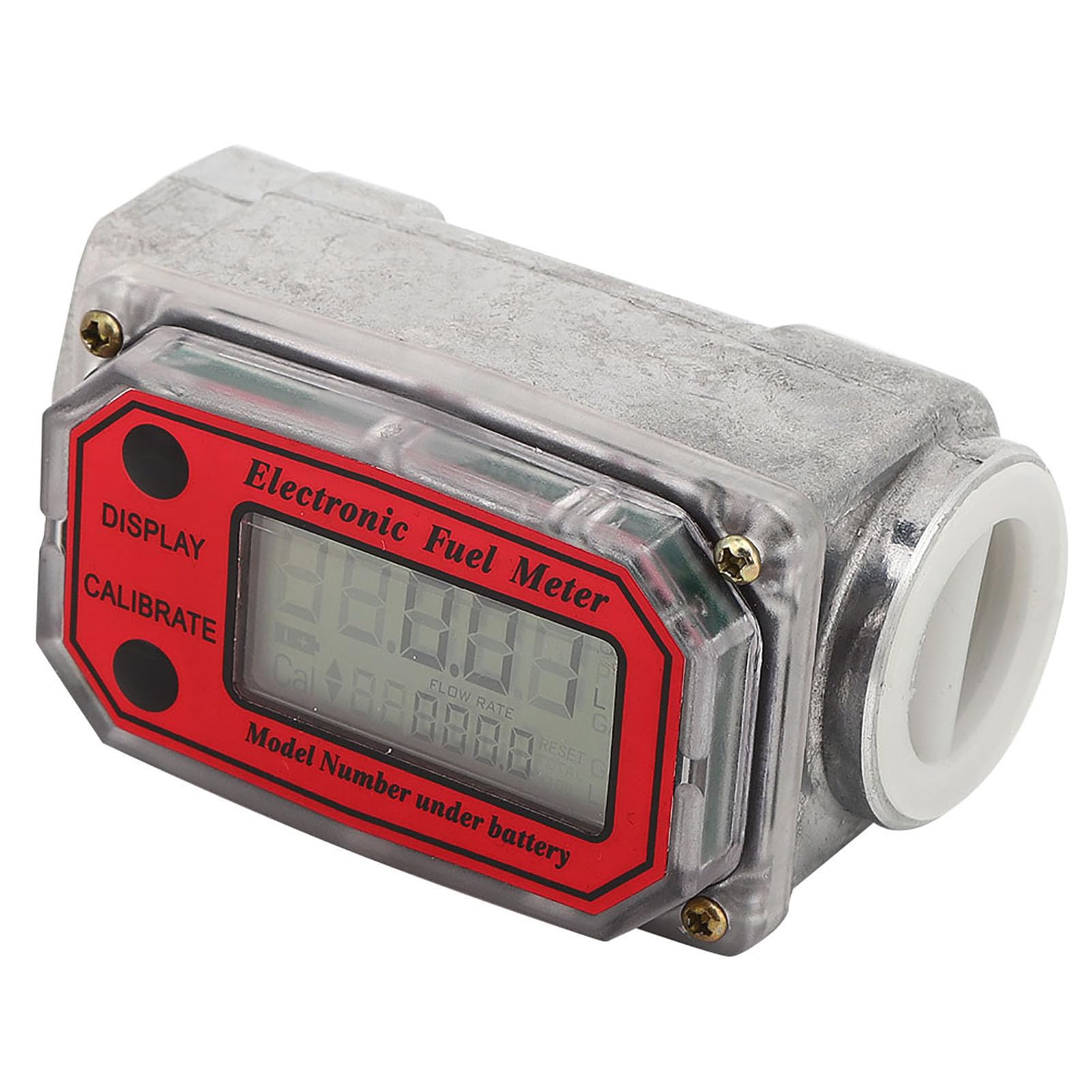 Compteur de turbine MINI Numérique Débitmètre à turbine Compteur de débit de carburant 15-120L 1"NPT(rouge)