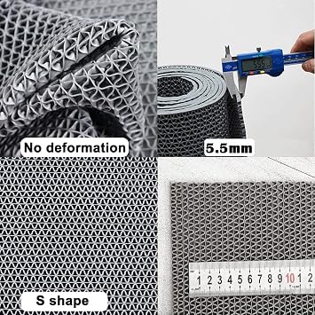 BWKJMY Drainage Non Slip Floor Mat 0.9x3m 5.5mm Thick Commercial Rubber Mat Garage Pools Restaurant Bars Bathroom Patio Outdoor Indoor Splash Matting, Waterproof Carpet Grey Mat