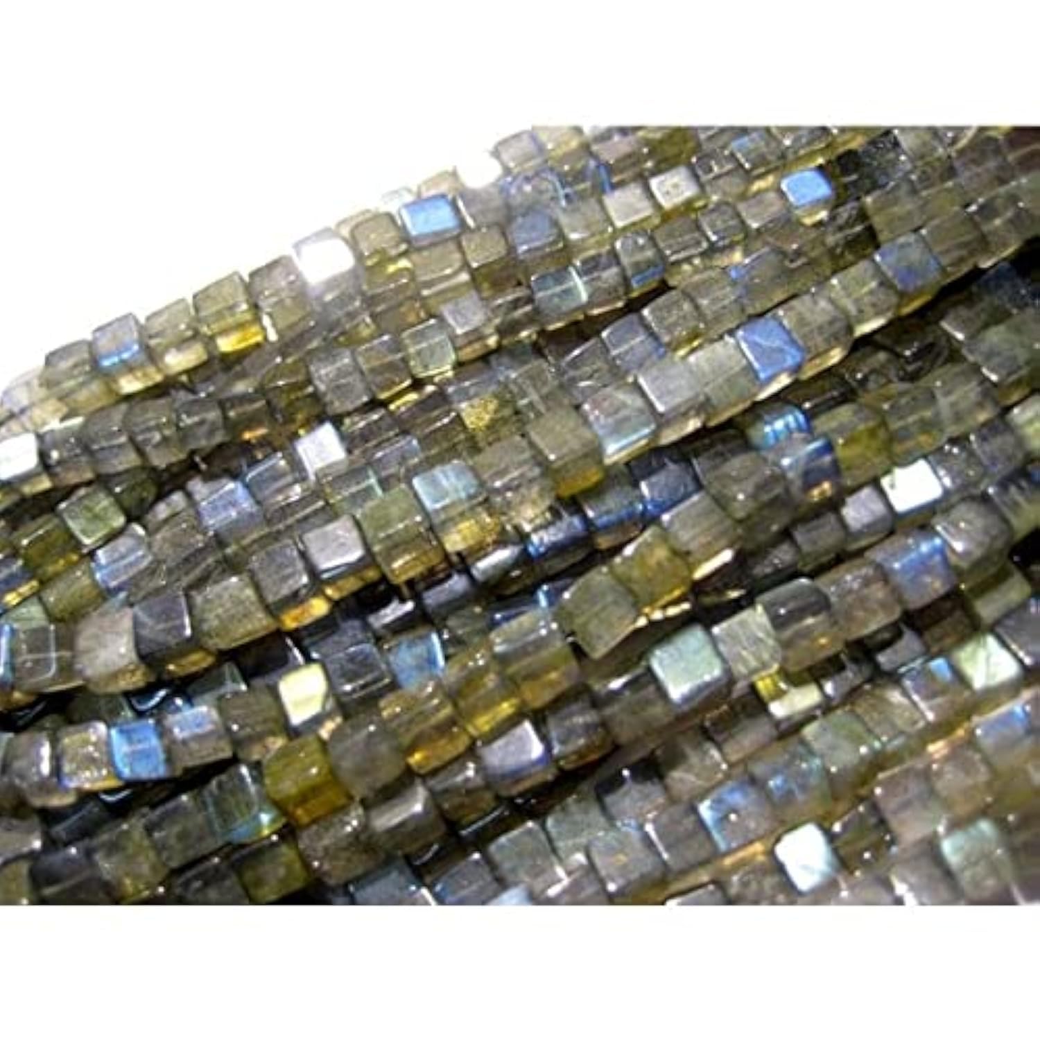 Perles labradorite 4mm en fil complet pour réparer et enfiler un collier