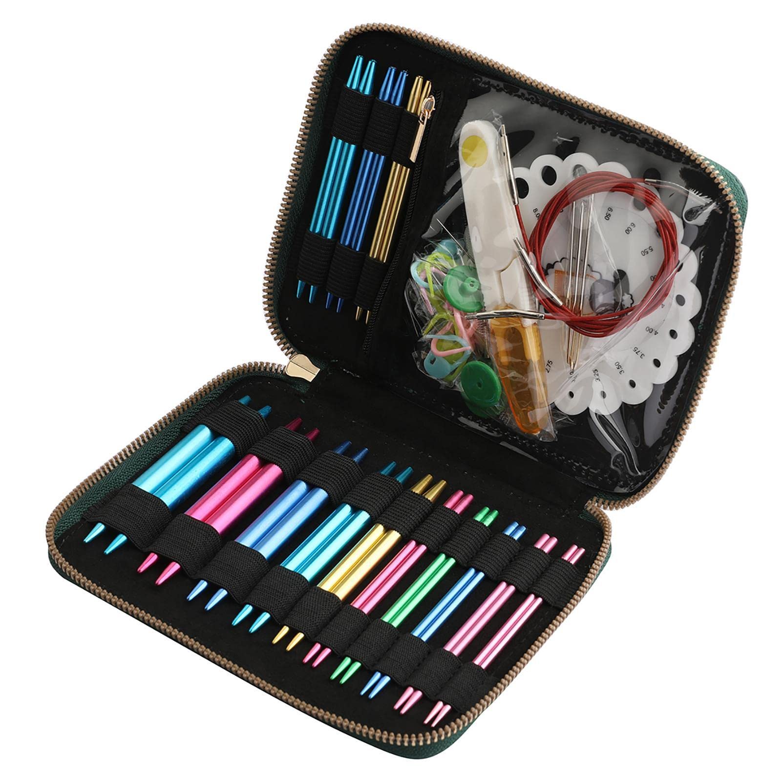 Keptfeet Set di Aghi per Uncinetto | Set di Ferri da Maglia | intercambiabili in Alluminio - Set di Aghi per Uncinetto per Filati per Uncinetto Aghi per Uncinetto intercambiabili per Picc