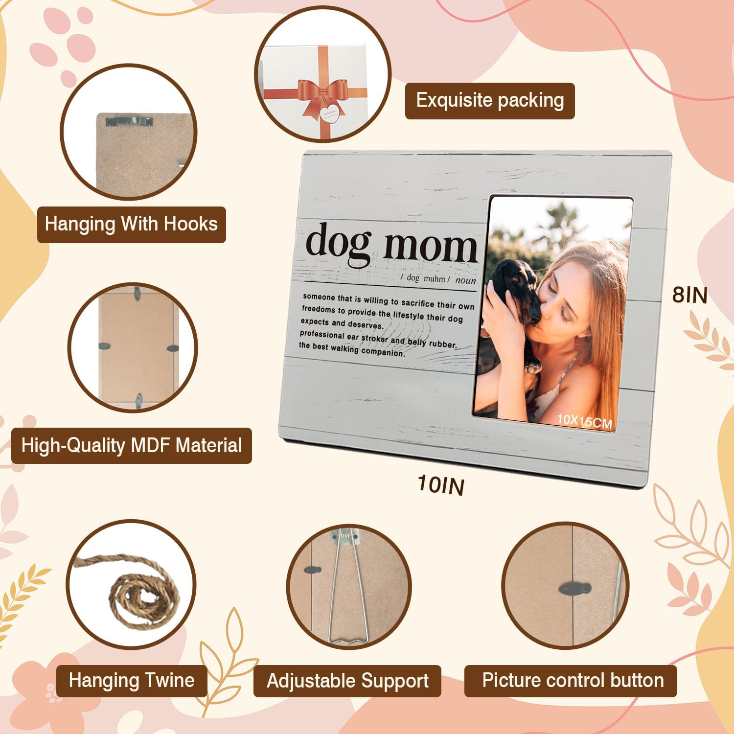 Mancheng-zi Dog Mom Gifts for Women - Best Dog Lovers Gifts, 4x6 Picture Frame - Image 5