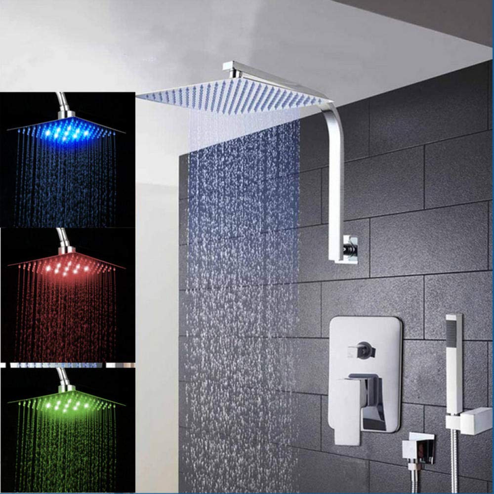 Ensemble de douche combiné de luxe avec colonne effet pluie 16 pouces chrome