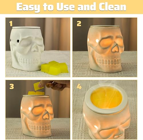 Miniatura 5 de STAR MOON - Calentador de cerámica eléctrico para derretir cera, quemador de cera aromatizante, cubos de cera perfumados, sin llama, sin humo, sin