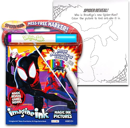Miniatura 3 de Spiderman Across The Spiderverse - Juego de 3 libros para colorear con Spiderverse y libro de actividades, tinta de imaginación, paquete de juego,