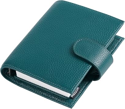 Moterm Pocket Regular Rings Planner - Genuine Leather Binder Organizer Pebbled-Deep Teal, 19mm Ring
