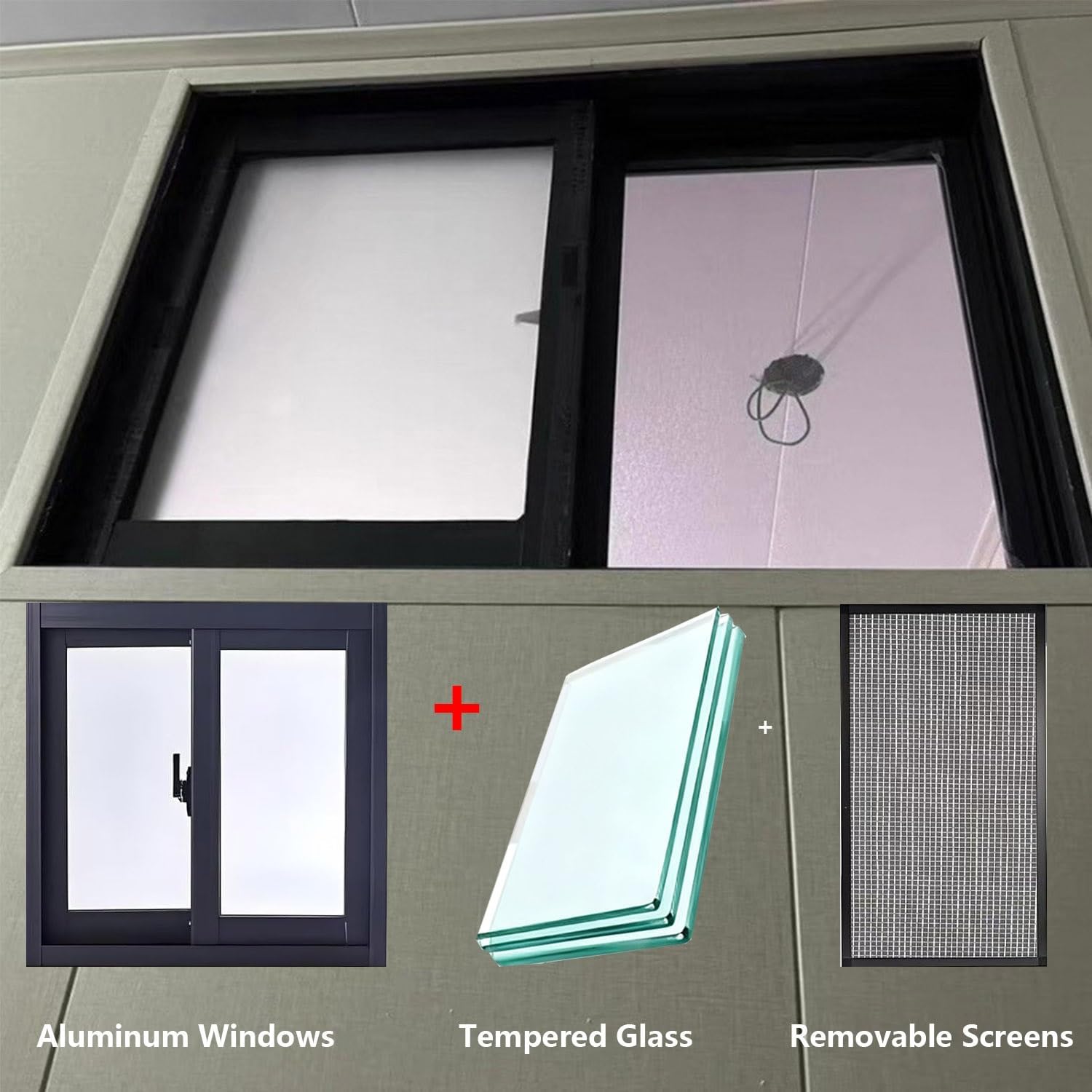 Basement Slider Window 31" x 12" Aluminum Alloy Frame White Sliding Windows with Screen Basement Insulated Glass Window Sliding Ventilation Windows for Chicken Coop Bathroom(White,31x12in)
