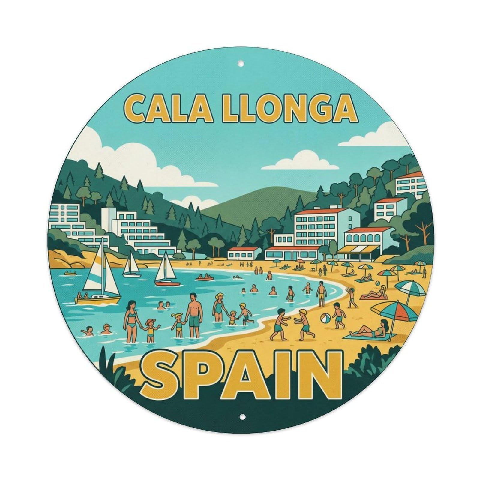 Ibiza Cala Llonga Spain Island Travel Destination Metal Tin Sign