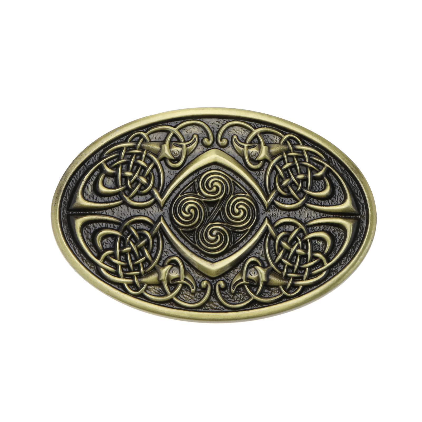 Celtic Knot Belt Buckle Vintage Metal Oval Men Belt Clasp Belt Fastener for 3.8 cm to 4 cm Width Belt Men Belt Replacement Accessories Bronze