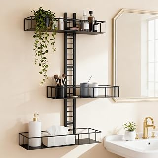 Adjustable Fire Escape Wall Shelf - Modern Style New York Vertical Ladde...