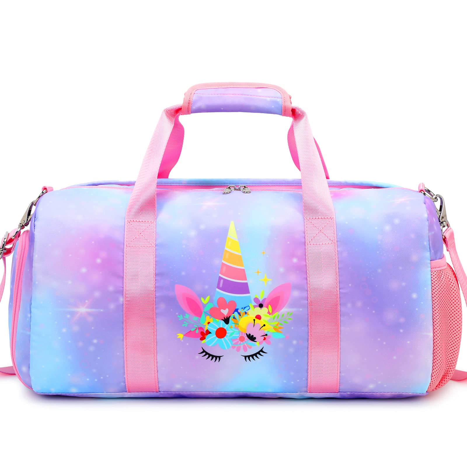 Duffle Bag for Girls, Purple-Unicorn