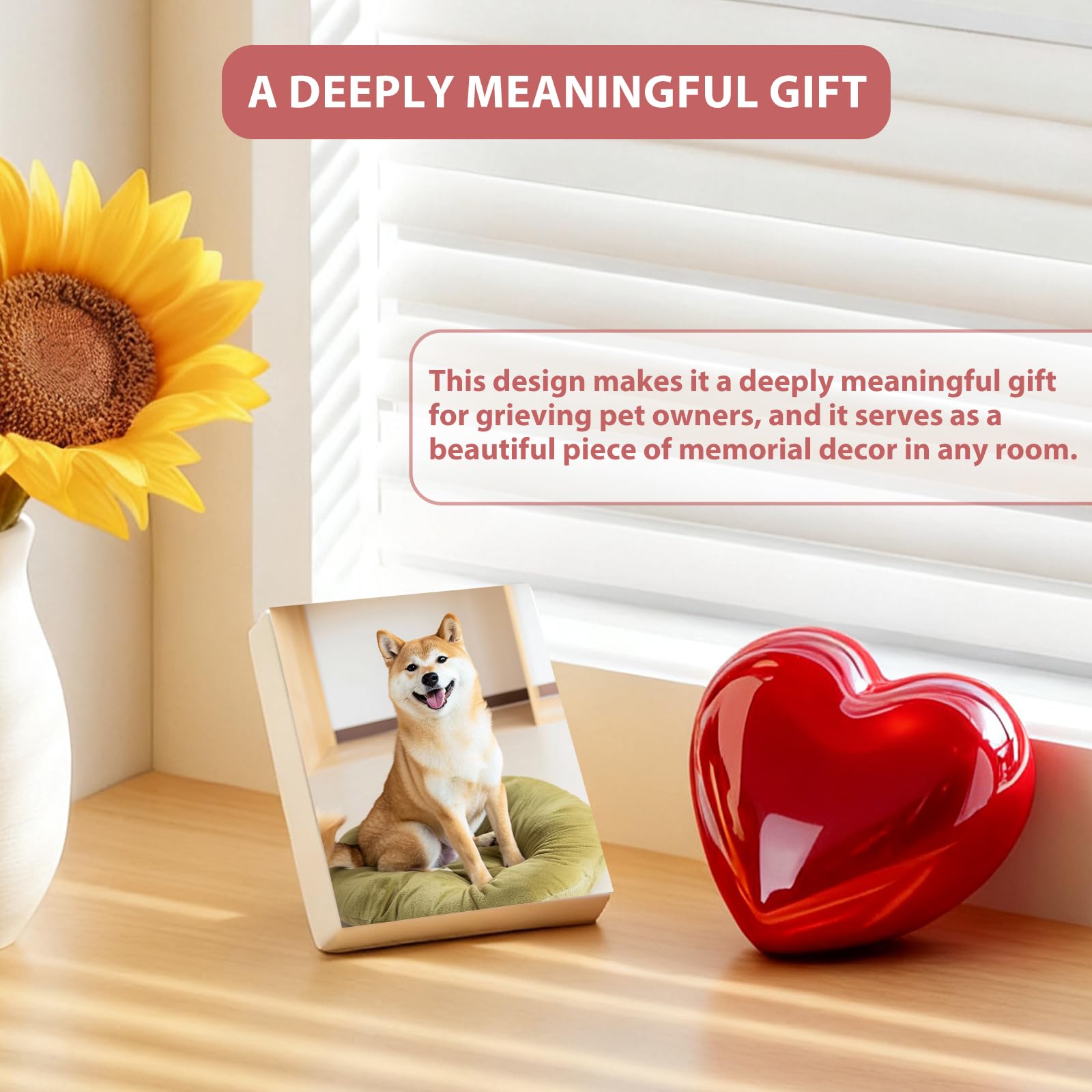 Urna in ceramica a forma di cuore per ceneri di animali domestici, urna commemorativa per gatti e cani, regalo per funerale o ricordo (bianco)