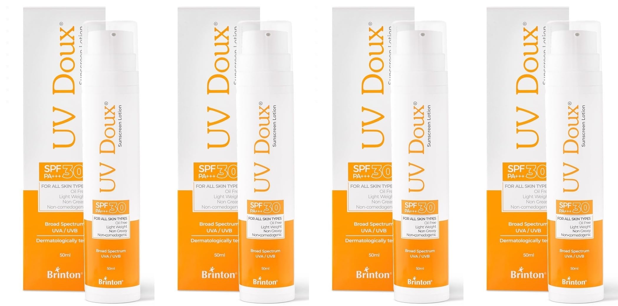 Brinton UvDoux Sunscreen Lotion with SPF 30 in Oil Free Formula| Light Weight & Non Greasy Sunscreen|Protection against UVA/UVB Rays| 50 ML x Pack of 4-picture-39