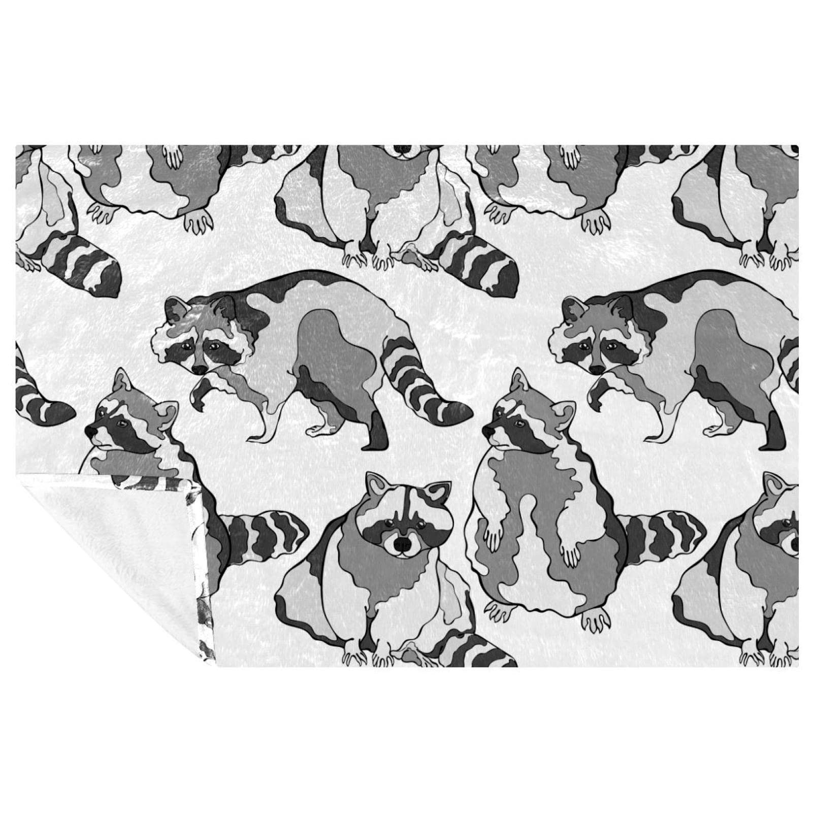 Couverture douce motif raton laveur 150 x 100 cm au fini soyeux et chaleureux