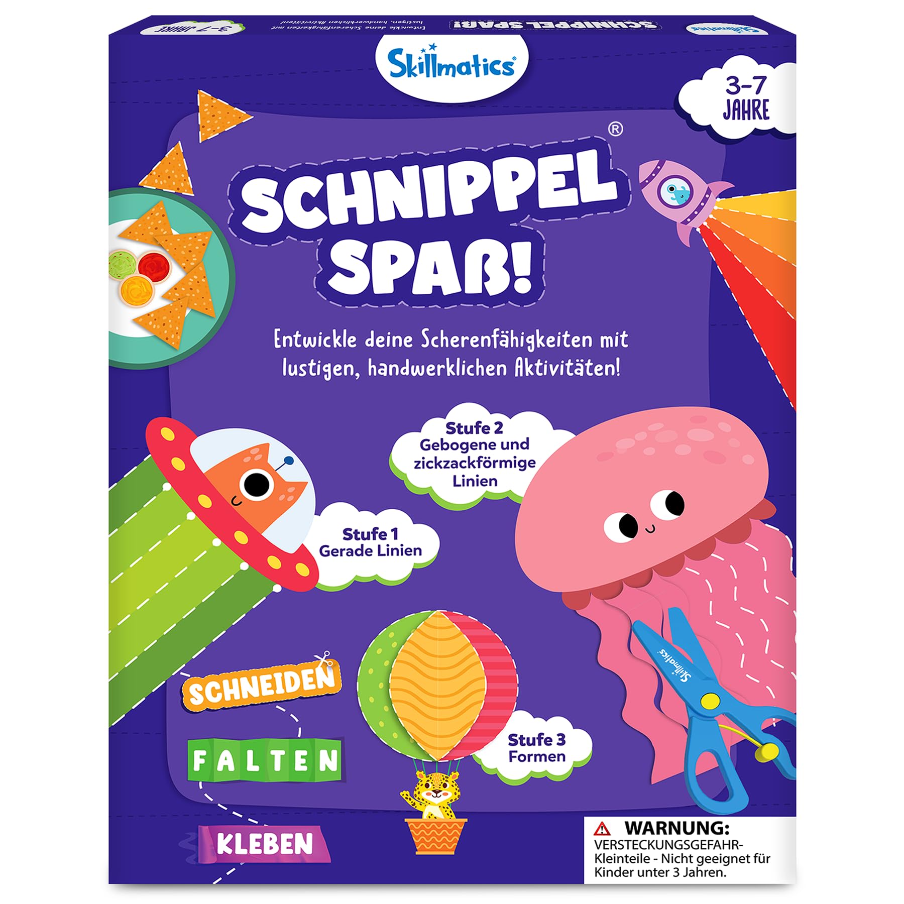 Skillmatics Kunst & Bastelaktivität - Schnippel Spaß! | Scherenfähigkeiten üben, Bastelsets, Geschenke für Kleinkinder, Mädchen und Jungen im Alter von 3, 4, 5, 6, 7, Reisespielzeug