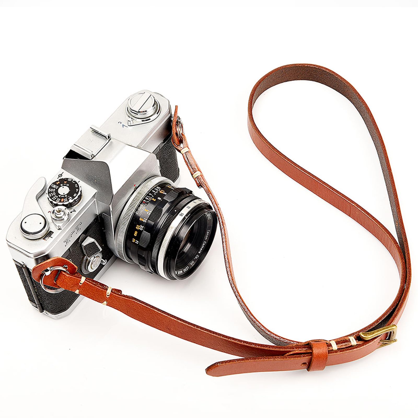 CANPIS CP006 Genuine Leather Camera Strap Adjustable Vintage Shoulder Neck Strap for Fuji Sony Olympus Leica Canon DSLR & Mirrorless Cameras