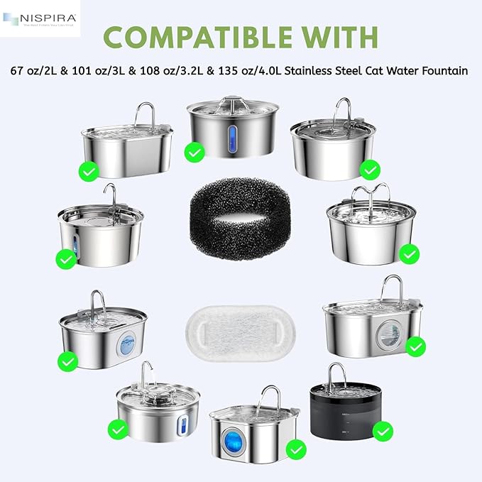 Filtros de Carbón Activado para Fuente de Agua para Gatos Nispira 12 Paq miniatura 4