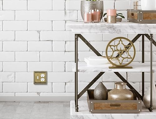 Vista 428 de Henne Bery Sunken Pearls - placa decorativa de pared para interruptor (Palanca simple, 2 unidades, níquel satinado)