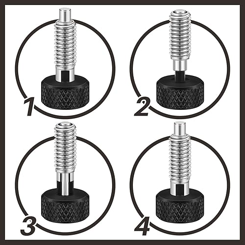 Miniatura 4 de Moxweyeni Émbolo de resorte retráctil a mano con mango moleteado, bloqueo de acero inoxidable M6, pasadores de liberación rápida para caja de