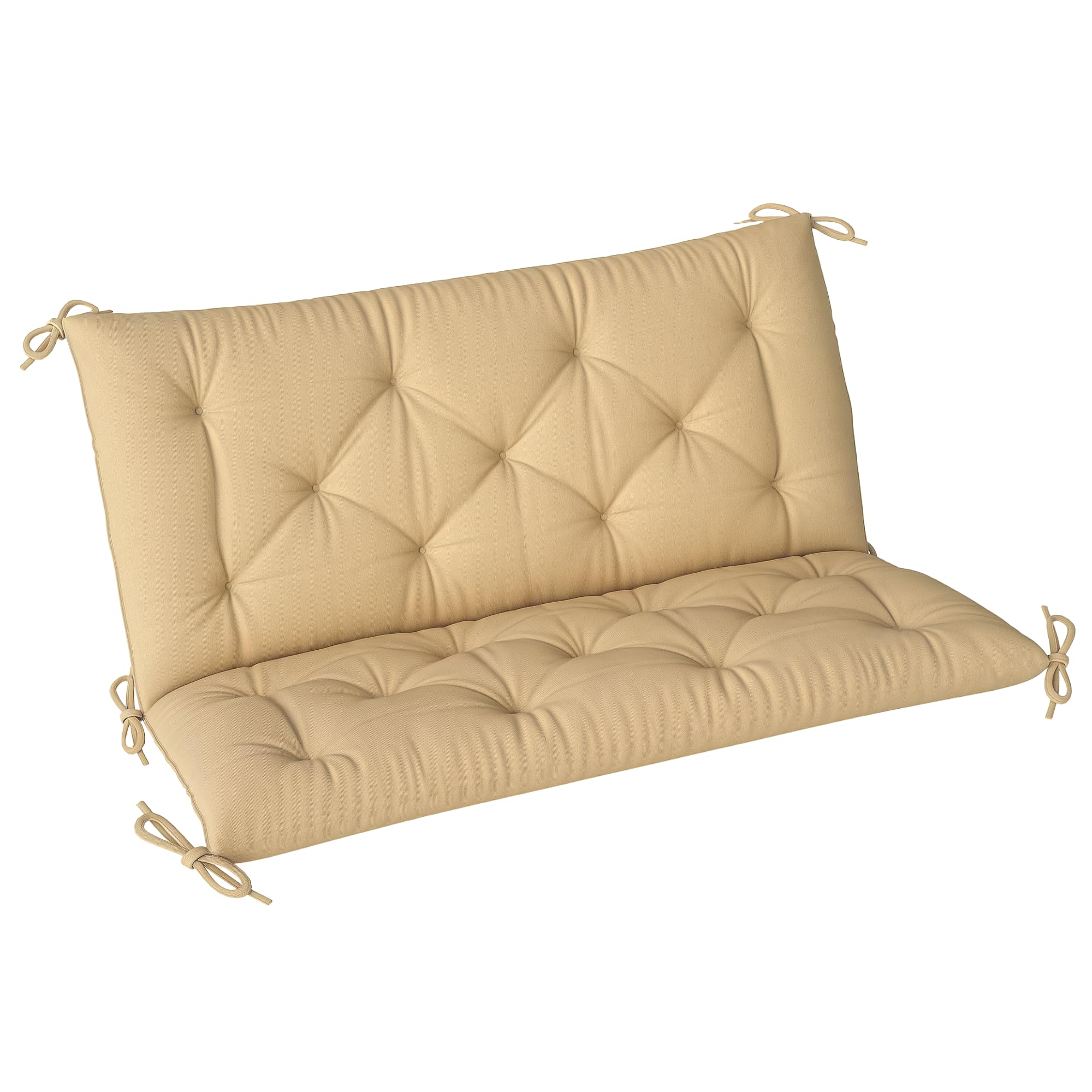 Outsunny 2 Seater Bench Cushion Swing Chair Seat Pad - Khaki - Indoor Outdoor Use