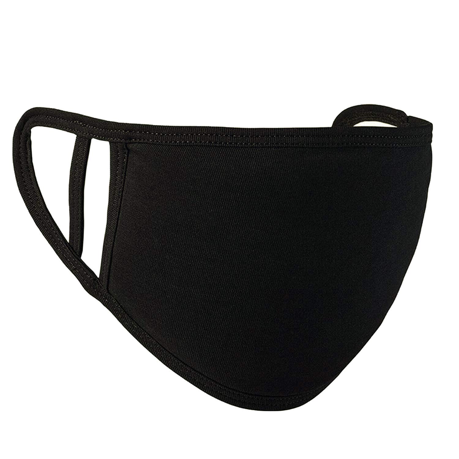 Trimming Shop Kids Face Mask Reusable Washable Face Covering for Children 2 Ply Face Mask, Cotton Face Mask Breathable Safety Mask Protection from Pollution, Black, 14cm x 10cm, 1pc