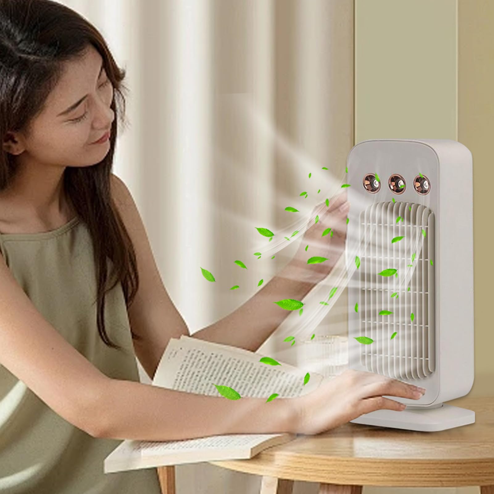Générique Ventilatore Portatile Raffreddatore Ad Aria Oscillante 3 Velocità | Ventilatore da scrivania silenzioso rinfrescante portatile per casa, dormitorio, camera da letto, soggiorno, esterno, bagno,