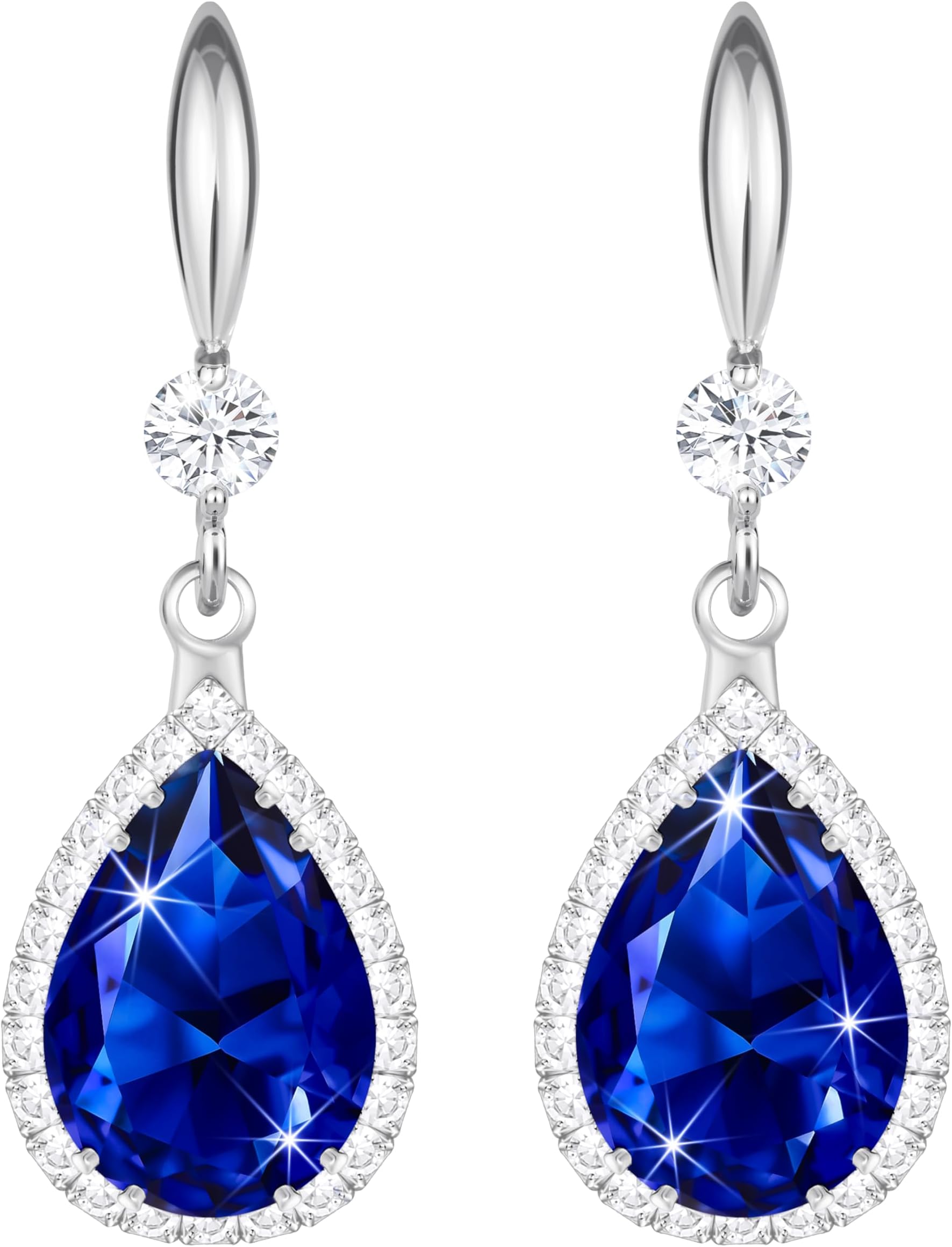 Imitation Diamond Dangle Earrings for Women Trendy, Rhinestone Drop Chandelier Earrings, Teardrop Crystal Cubic Zirconia Wedding Jewelry Set, 14K Gold/Rose Gold/Silver Tone