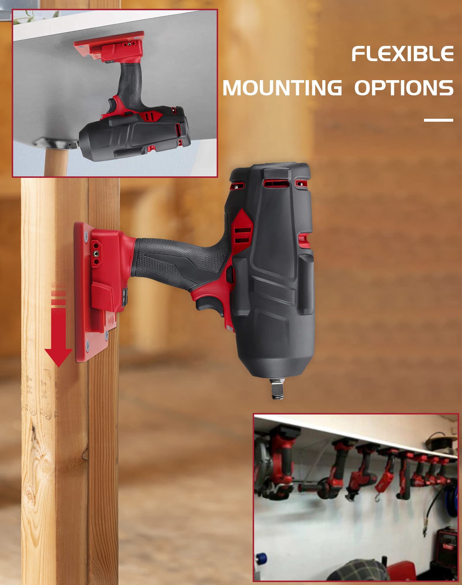 Lot de 6 supports à outils pour Milwaukee M18 18 V, support mural pour perceuse, rangement d'outils électriques, rangement d'atelier pour chantiers de construction, équipements agricoles