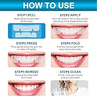 Vista 5 de Tiras blanqueadoras de dientes para dientes sensibles, kit de blanqueamiento seguro para el esmalte, antideslizante, elimina manchas de café, vino
