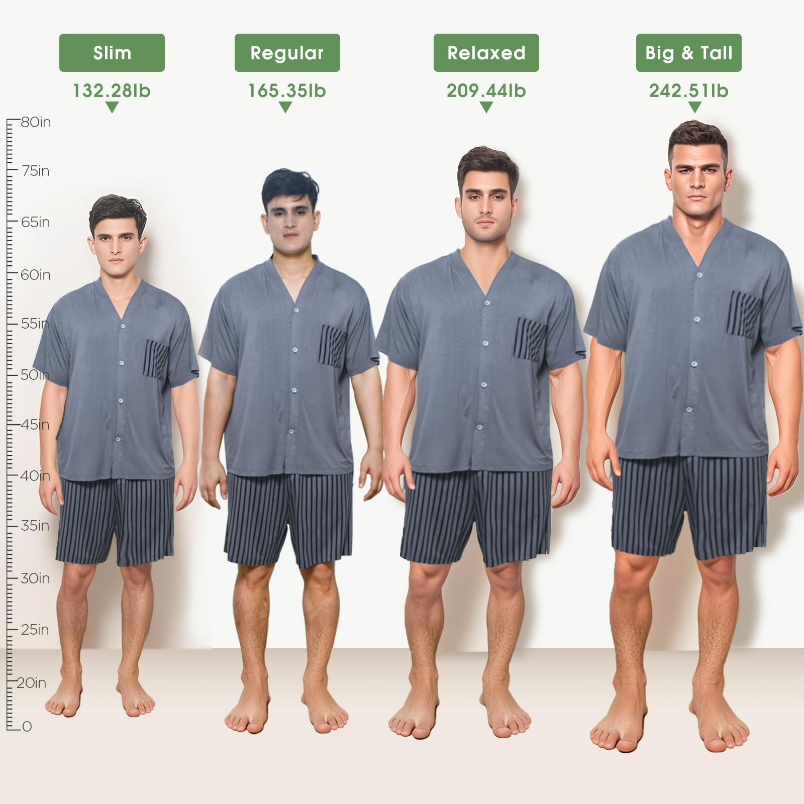 Donfri Pigiama da Uomo in Modal con Pantaloncini e Maglietta da Uomo, Morbido Abbigliamento da casa con Scollo a V con Chiusura a Bottoni, Abbigliamento Estivo da Notte