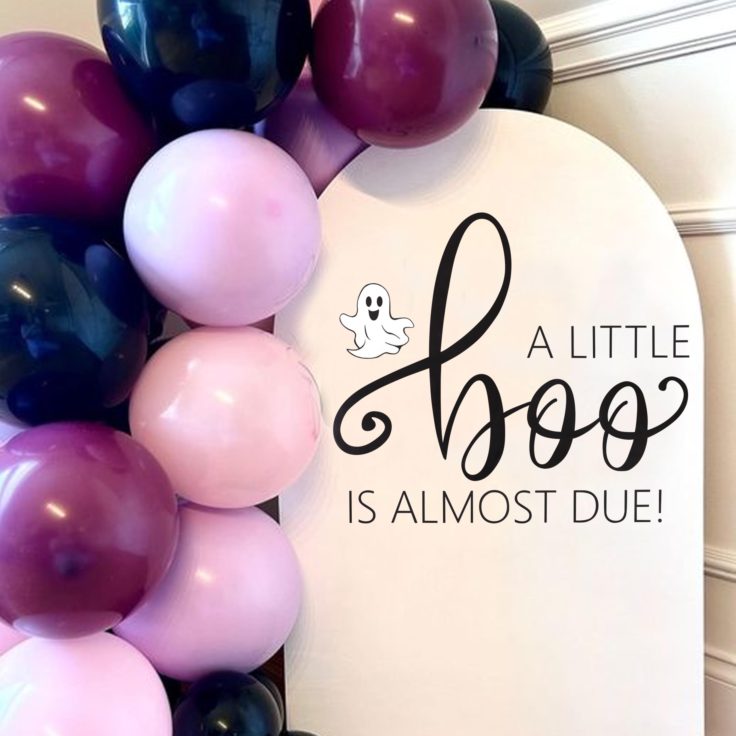 Autocollant Halloween A Little Boo pour arche de ballons et baby shower