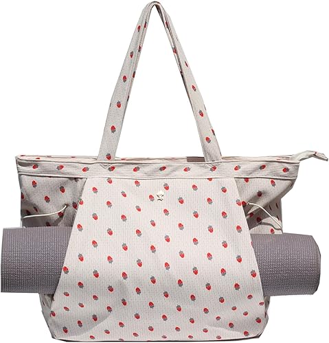 Miniatura 29 de ESVAN Bolsa de yoga para mujer, bolsas de hombro con cordón para oficina, entrenamiento, viajes, transporte, pilates, gimnasio y playa Púrpura