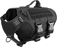 Vista 8 de ICEFANG GN3 - Arnés táctico para perros con 6 hebillas, chaleco Molle para perro con asa, cobertura de 3/4 del cuerpo, panel de gancho y bucle
