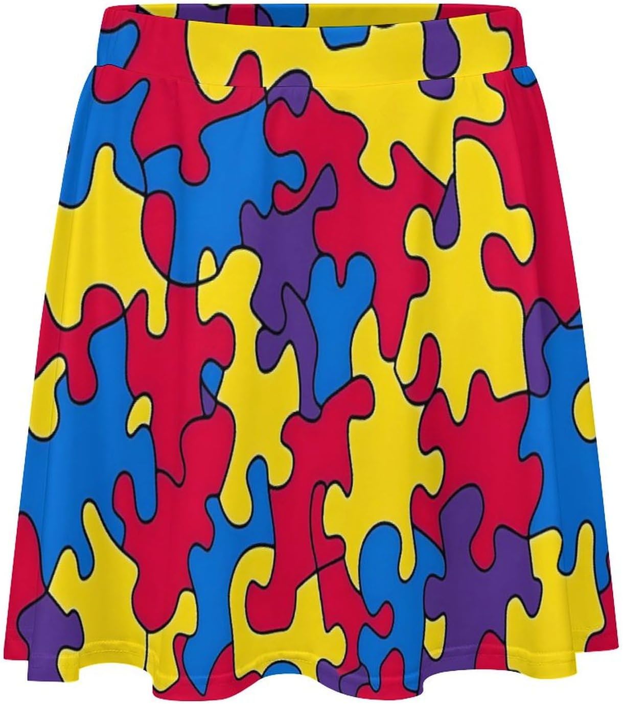 Puzzle Piece Women Tennis Skirt Print Golf Skirts Mini Casual Workout Skorts
