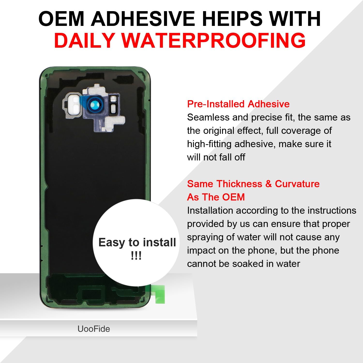 UooFide バックカバーガラス Samsung Galaxy S8 交換用 5.8インチ SM-G950 すべてのキャリアに対応
